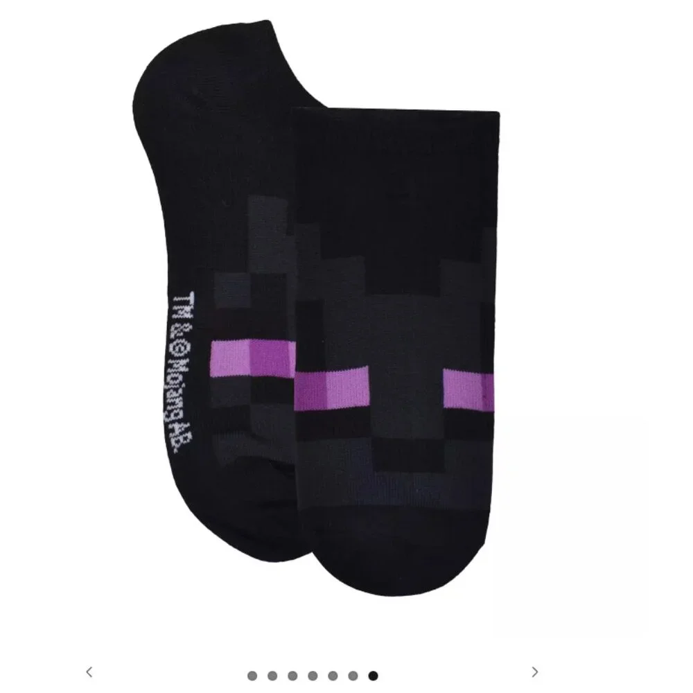 MINECRAFT 6 Pack Travel No-Show Socks Green Creeper NEW